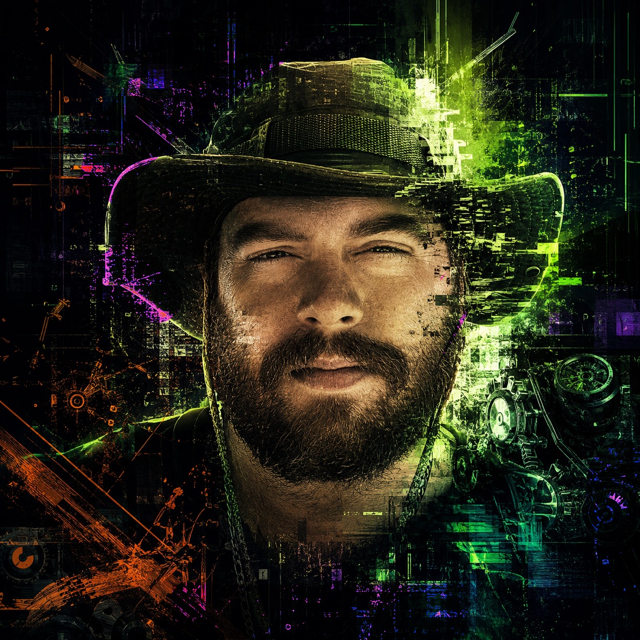 Tyler in a cyberpunk RTC-style reconstruction portrait representing website redesign.